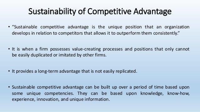sustainable competitive advantage quizlet sources of sustainable competitive advantage
